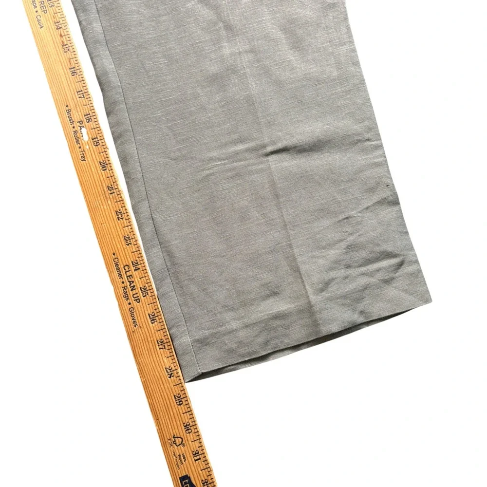 Savane Linen‎ Blend Pants Men 38x28.5 (Tag 38x30) Gray Straight Leg Flat Front